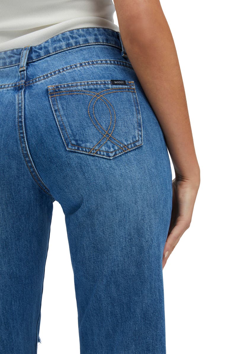 Bardot Lola Distressed Straight Leg Jeans, Alternate, color,