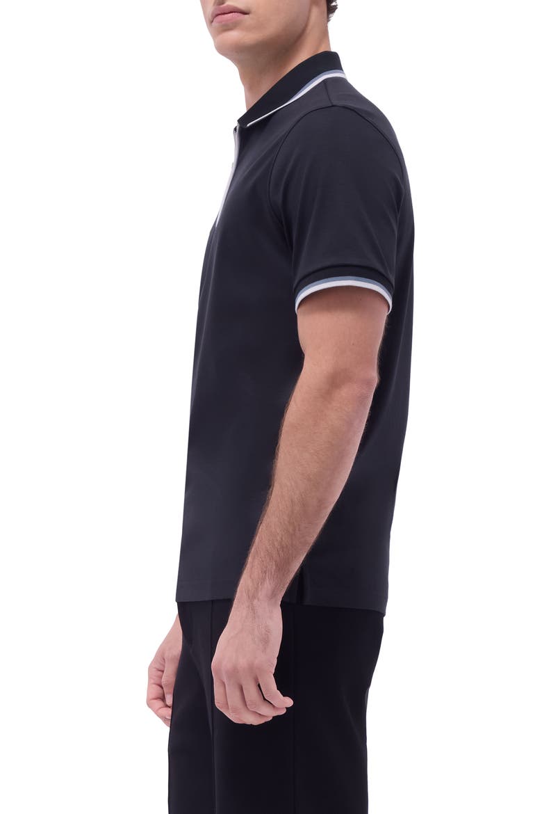 Tipped Quarter Zip Polo, Alternate, color, BLACK