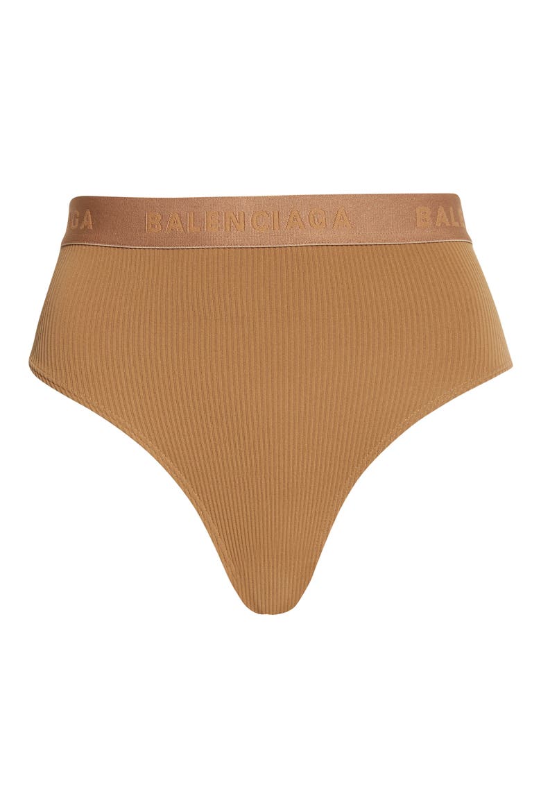 Logo Waist Rib Briefs, Main, color, CAMEL