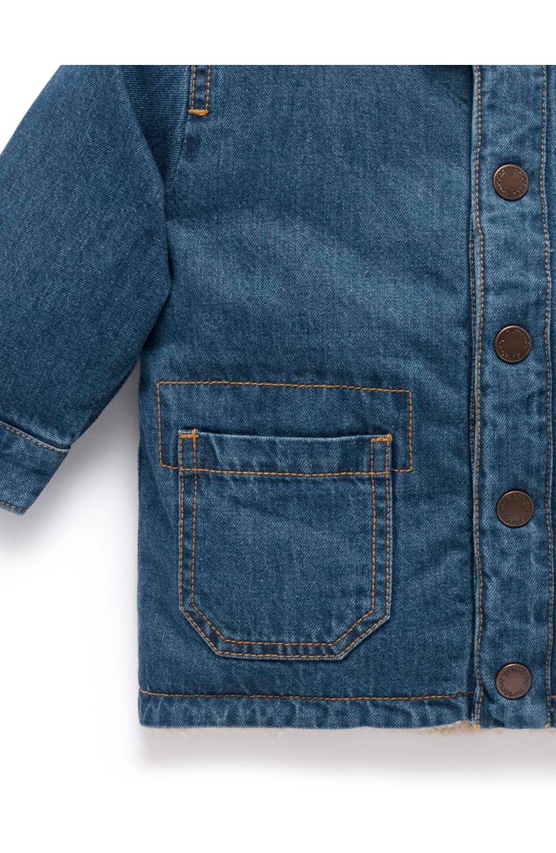 Purebaby Denim Faux Shearling Lined Jacket, Alternate, color, Mid Denim