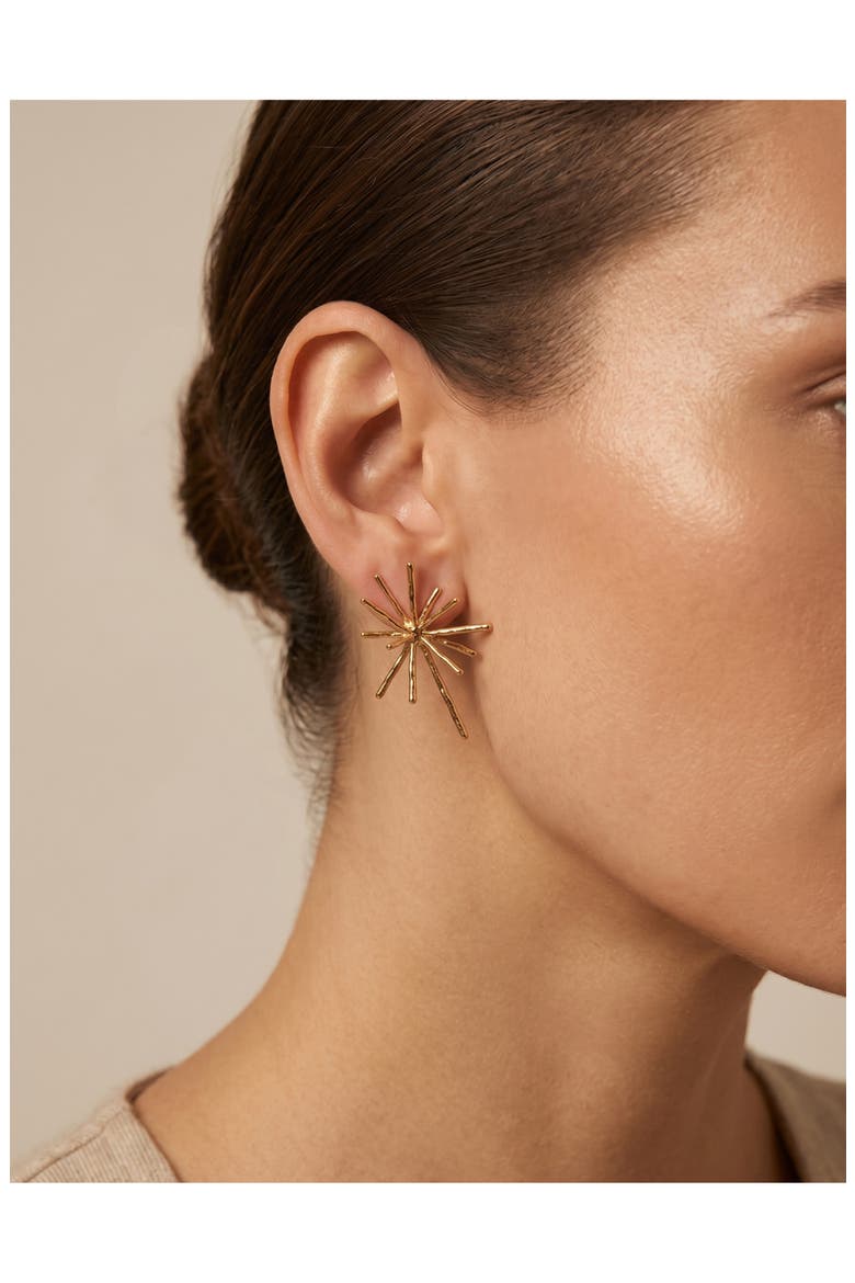 Starburst Earrings, Alternate, color, GOLD