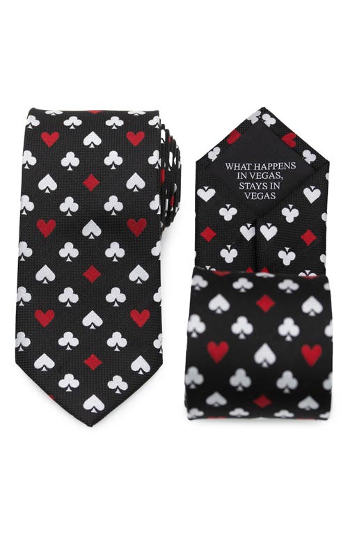 Cufflinks, Inc . Card Suits Jacquard Silk Blend Tie In Black