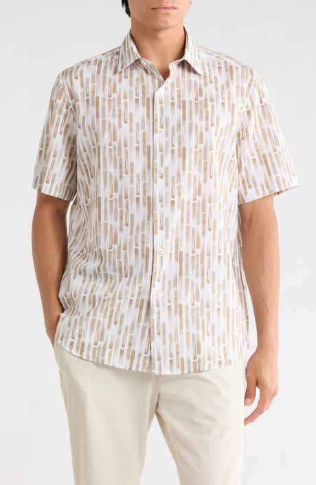 Bugatchi Short Sleeve Cotton Button-Up Shirt