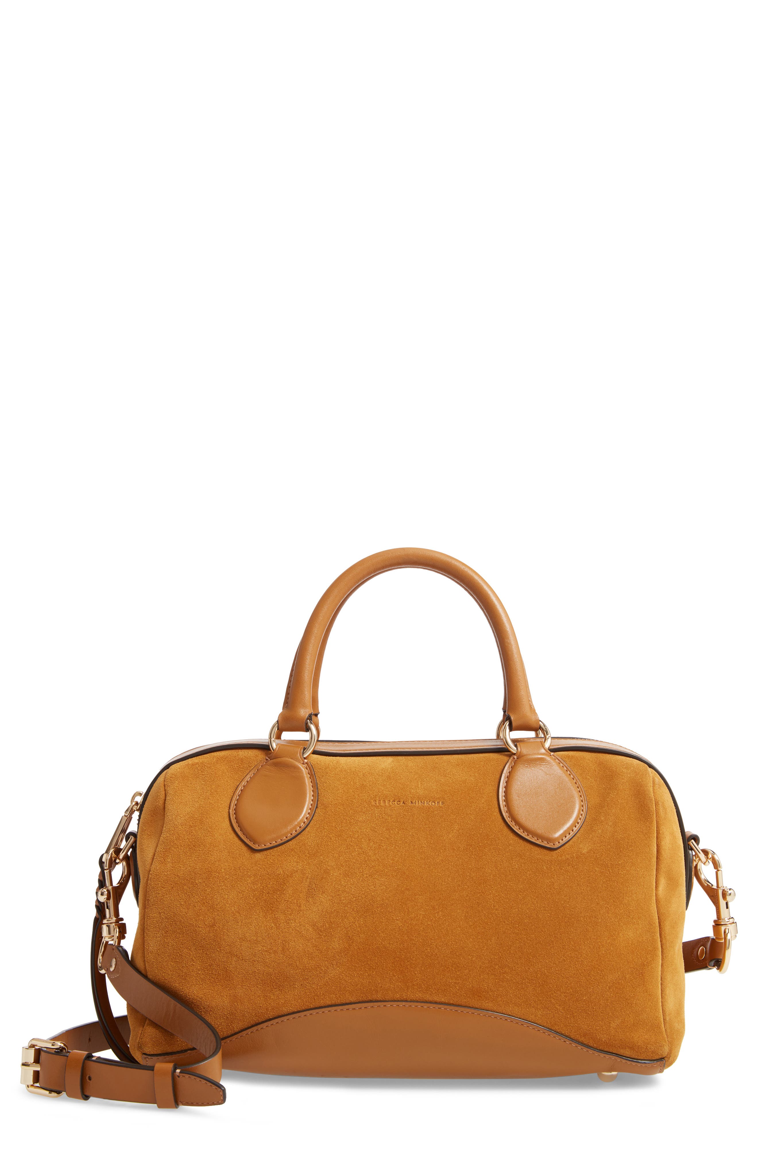 Pippa Suede Duffle Bag, Main, color, NUTMEG