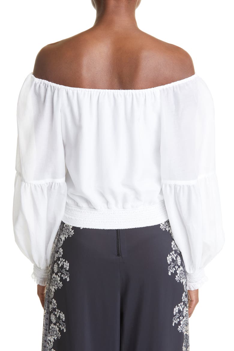 Azalea Off the Shoulder Peasant Top, Alternate, color, OFF WHITE