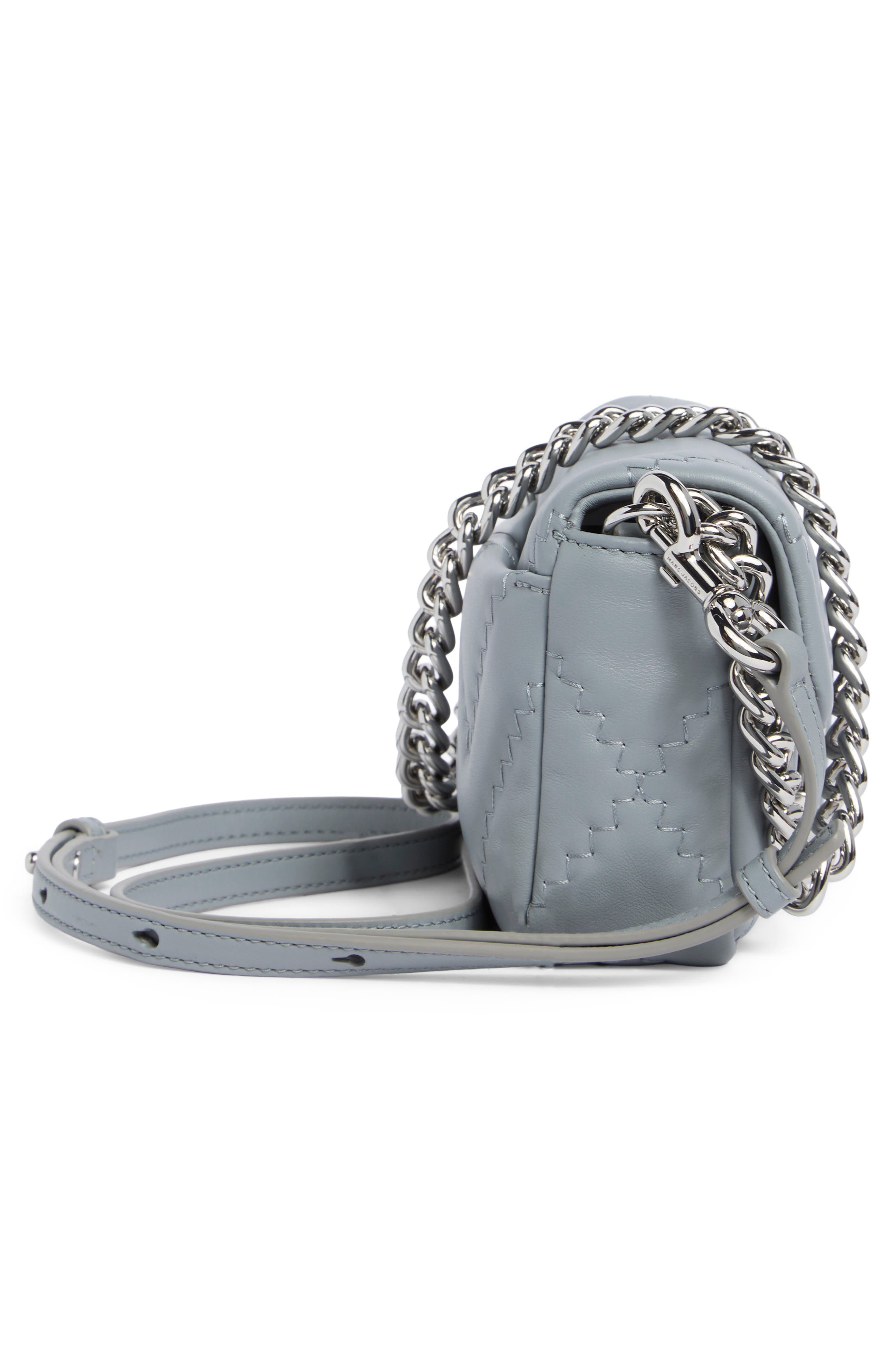 The Mini Quilted Leather Shoulder Bag, Alternate, color, ROCK GREY
