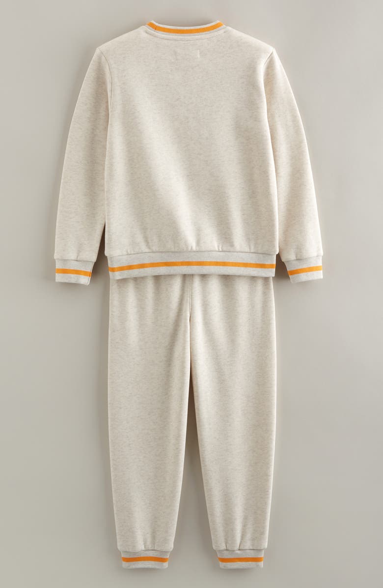 Tucker + Tate Kids' Embroidered Fleece Crewneck Sweatshirt & Joggers Set, Alternate, color, Beige Oatmeal Pretzel
