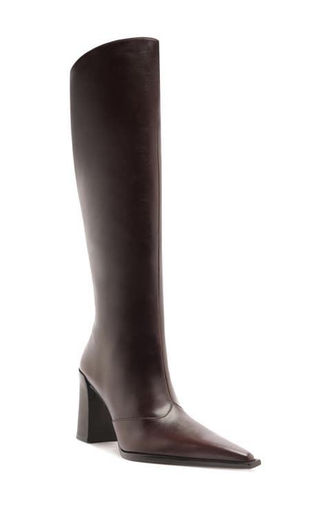 Raffaela Up Block Pointed Toe Knee High Boot (Women)