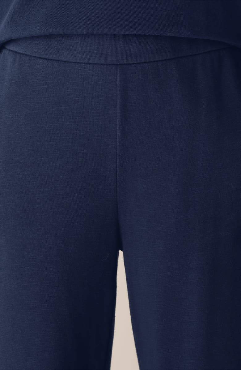 Eileen Fisher Wide Leg Organic Cotton Terry Pants, Alternate, color, Ink