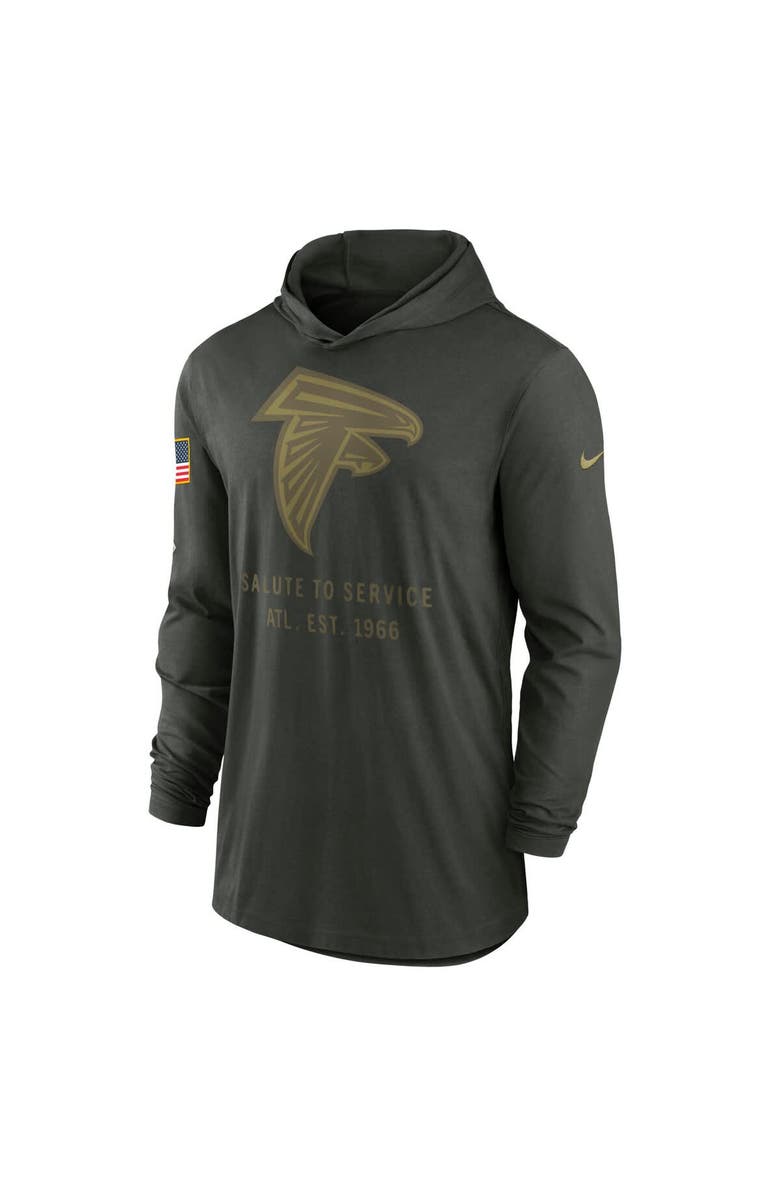 Nike Men's Nike Forest Green Atlanta Falcons 2025 Salute to Service Sideline Dri-FIT Lightweight Hooded Pullover, Alternate, color, Forest Green