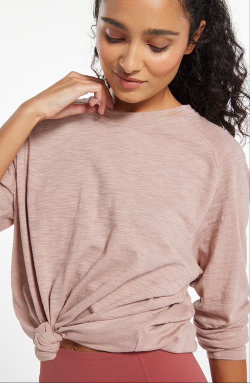 Zella Relaxed Washed 2.0 Long Sleeve Slub Tee In Gray