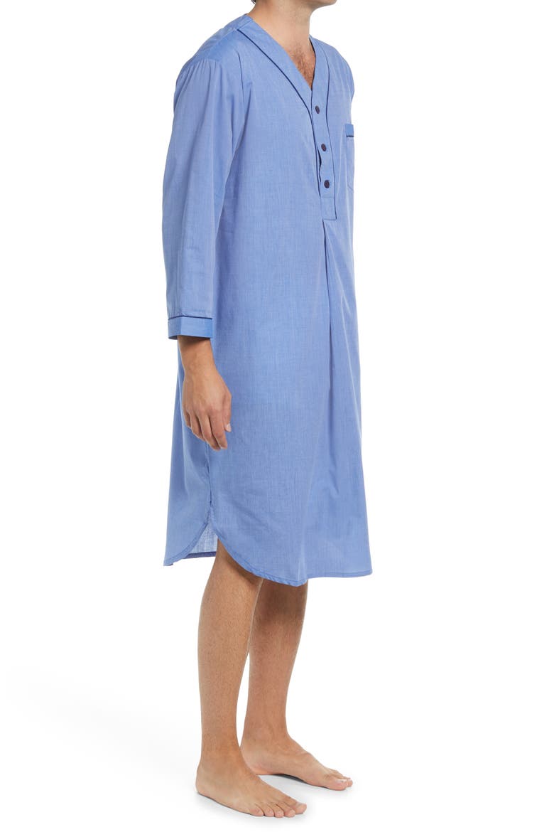 Cotton Blend Nightshirt, Alternate, color, BLUE