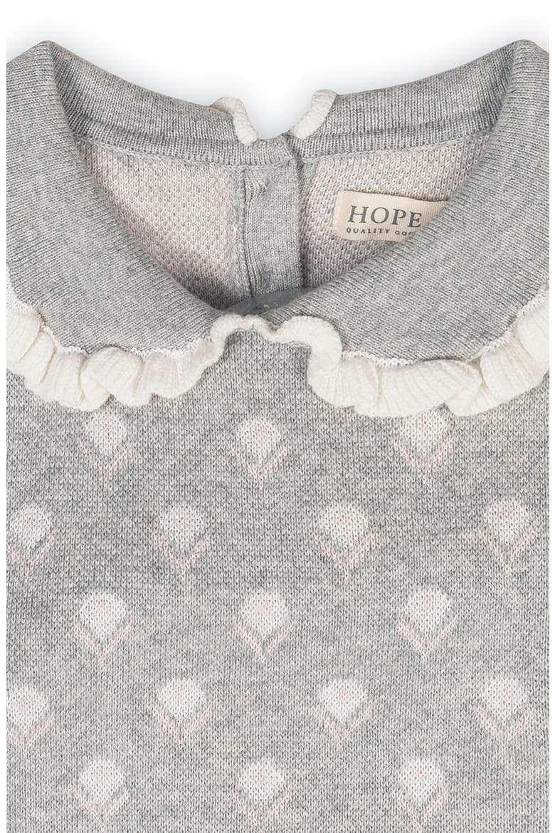 Kids' Organic Long Sleeve Peter Pan Collar Sweater, Alternate, color, Gray Flower Intarsia