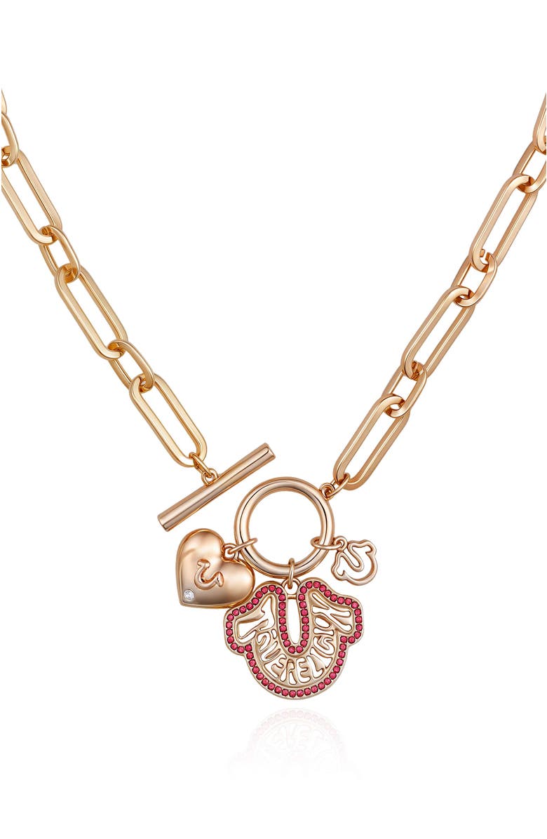 True Religion Charmy link necklace, Alternate, color, Goldtone
