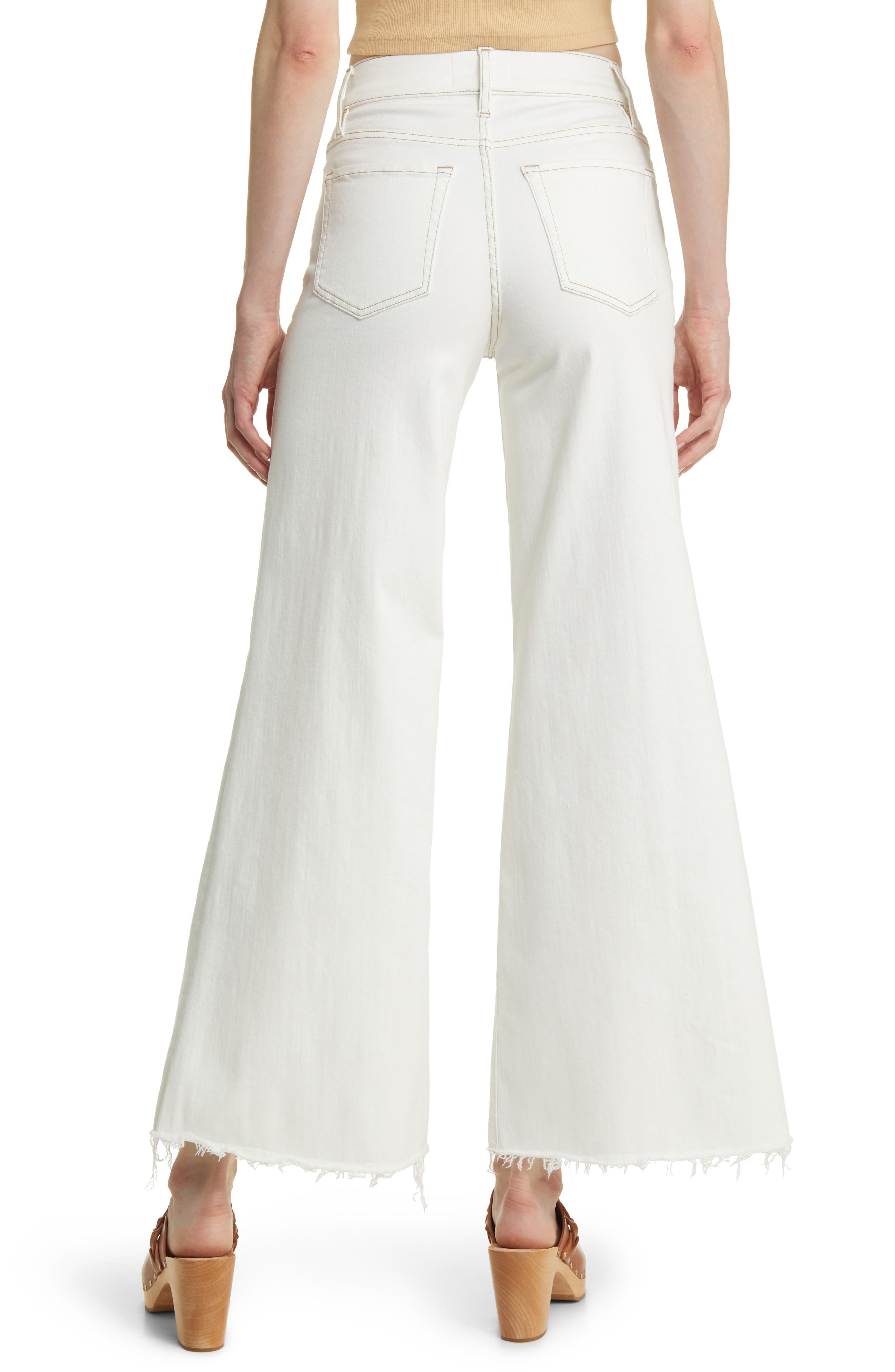 Le Palazzo Raw Hem Crop Wide Leg Jeans - image 2
