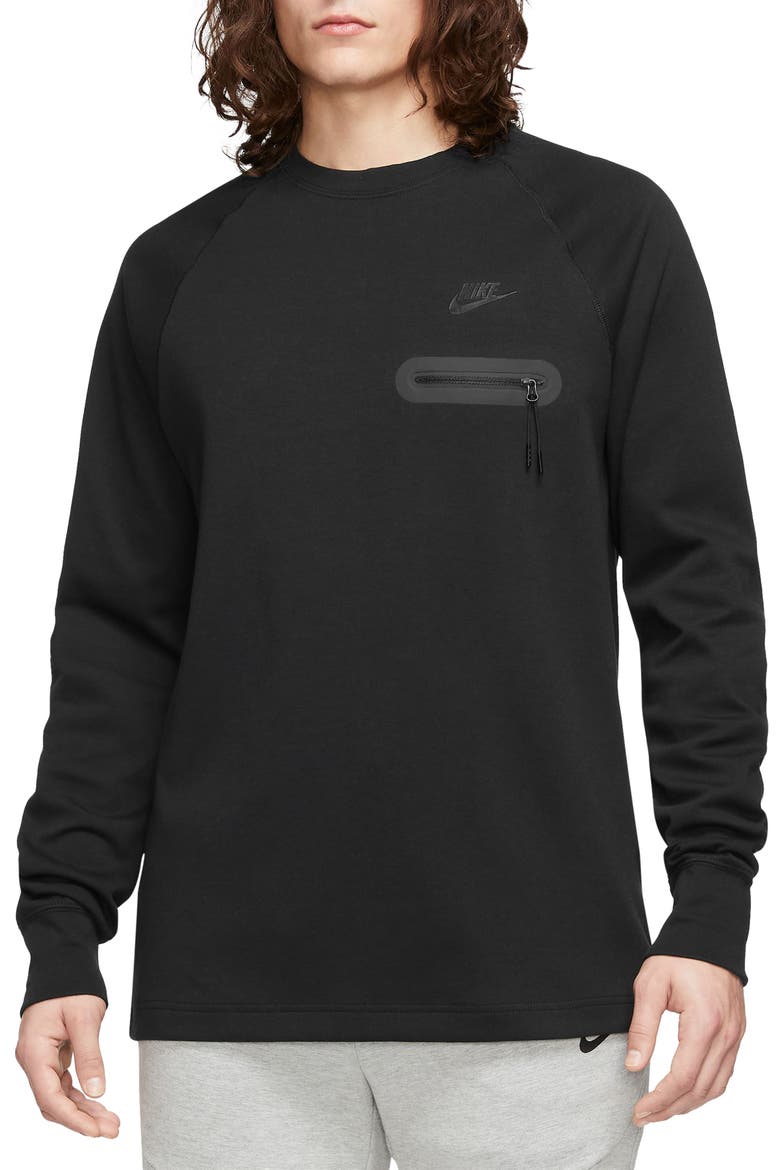 Tech Fleece Long Sleeve Top, Main, color, BLACK/ BLACK
