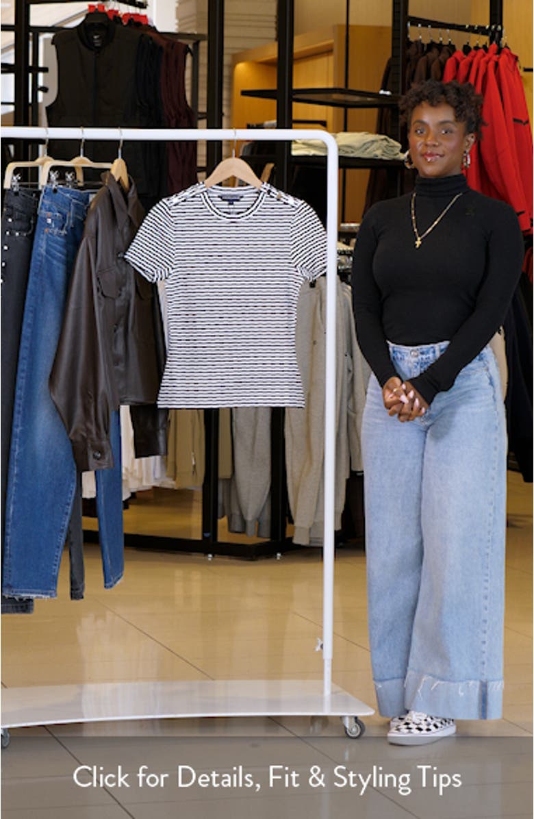 Draya Stripe Knit T-Shirt, sales video thumbnail