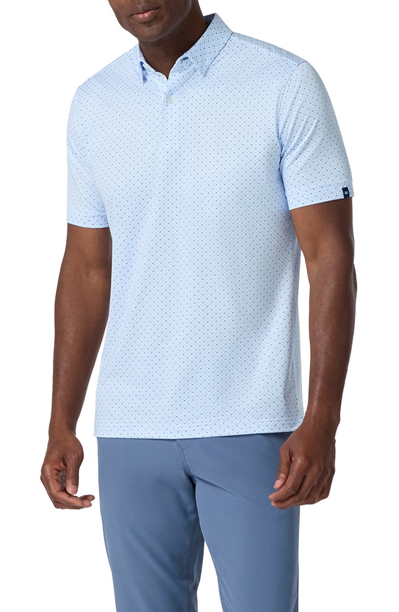 Mizzen+Main Halyard Trim Fit Performance Polo, Main, color, Cloud Blue Triangle Shadow