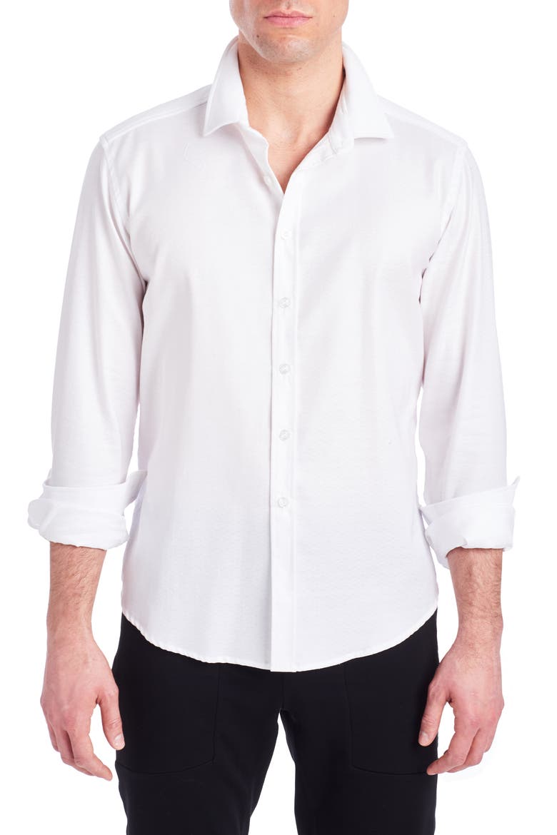 Byron Long Sleeve Button Front Shirt, Main, color, WHITE