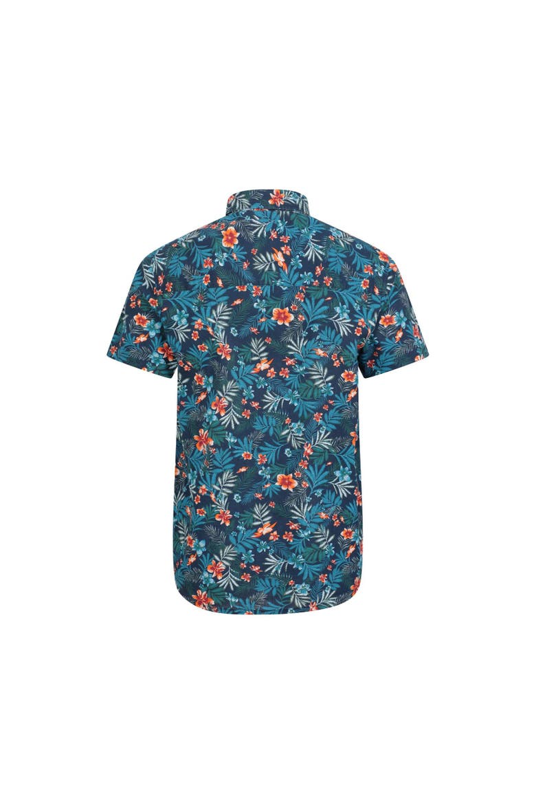 Tropical Floral Short-Sleeved Shirt, Alternate, color, Navy