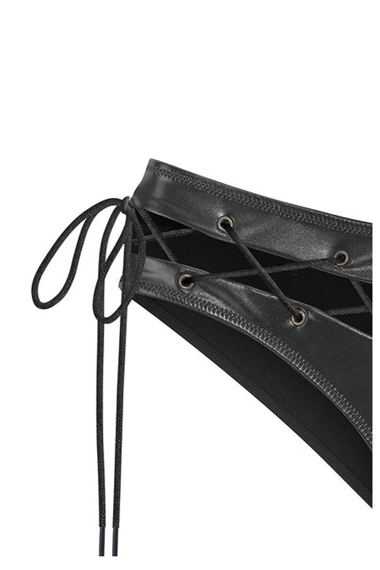 Women's Lace Up Bikini Brief, Alternate, color, Black