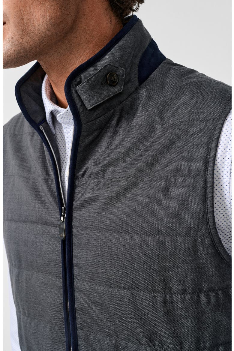 Wool Quilted Vest, Alternate, color, STEEL