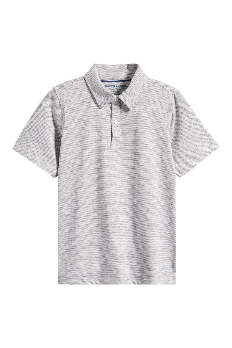 Kids' Micro Stripe Polo, Main, color, GRAY