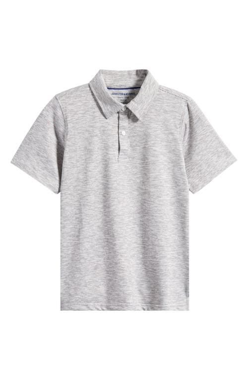 Johnston & Murphy Kids' Micro Stripe Polo In Gray