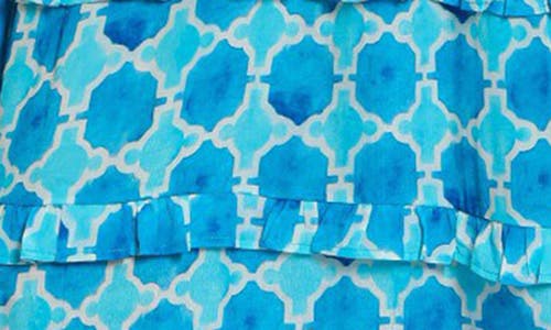 Apny Tiered Ruffle Maxi Dress In Turquoise Multi