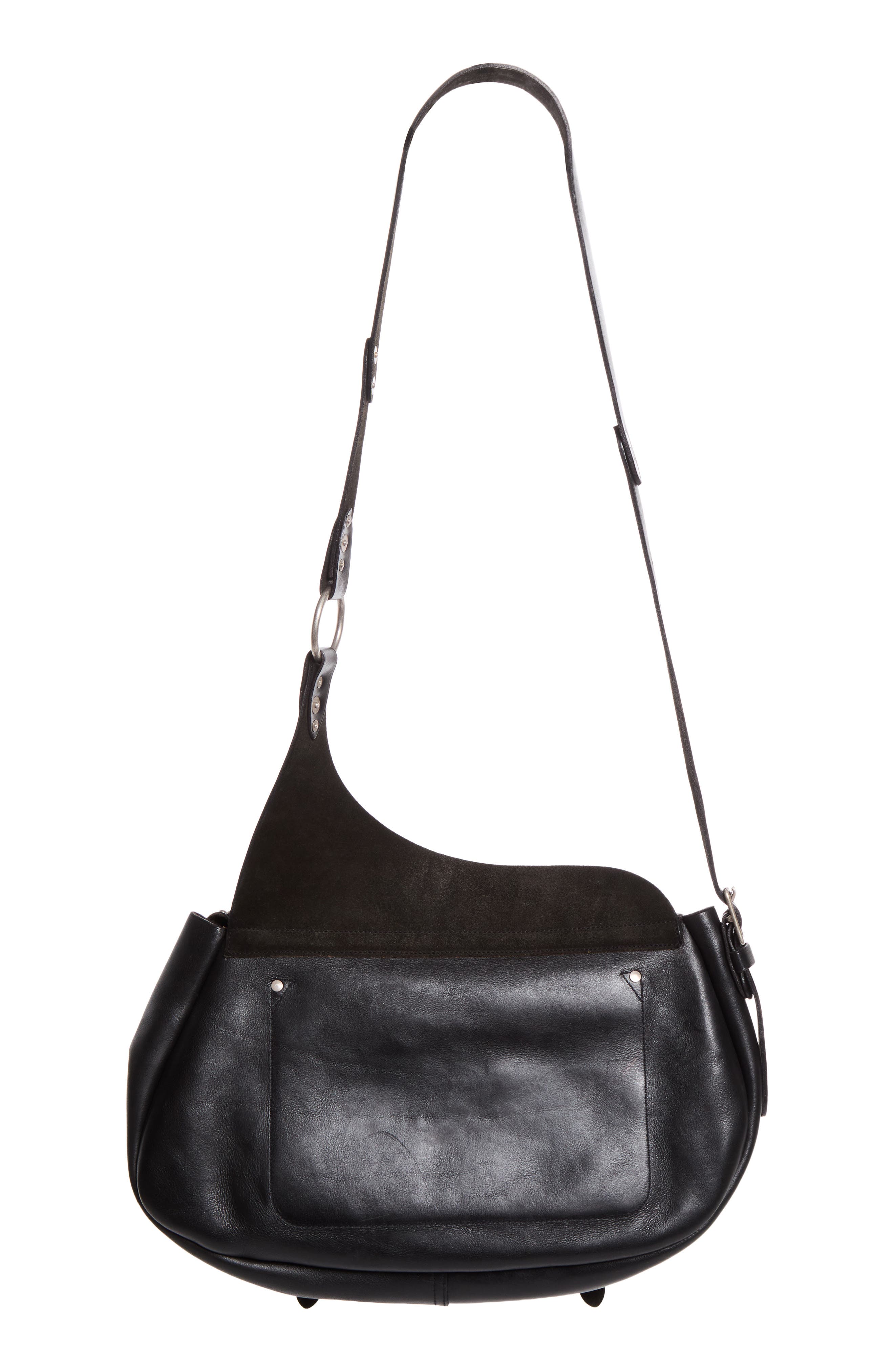 Tucker Studded Leather Messenger Bag, Alternate, color, BLACK/ RRL VINTAGE SILVER