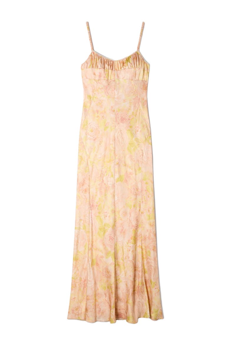 Flower print maxi dress, Alternate, color, Pink / green