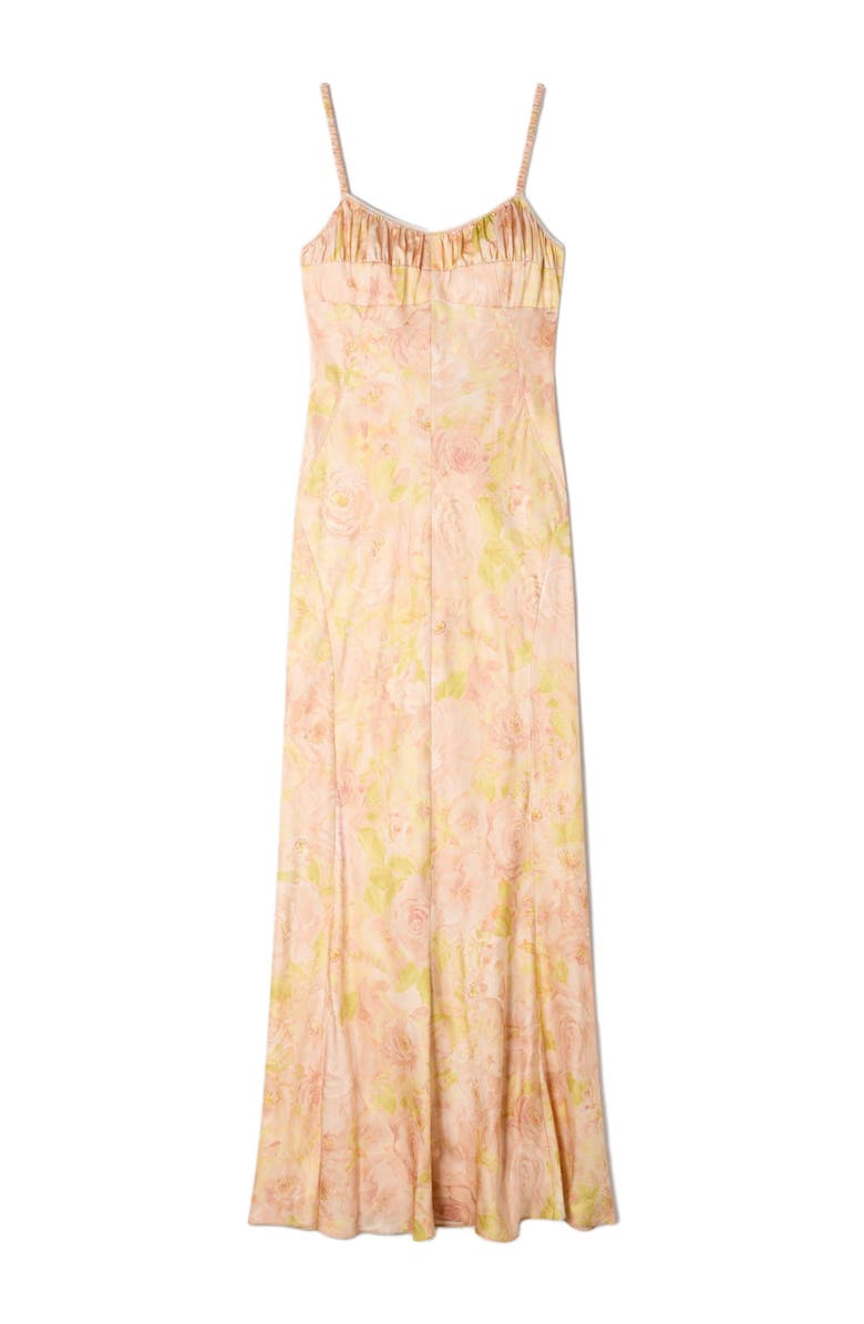 SANDRO Flower print maxi dress, Alternate, color, Pink / Green