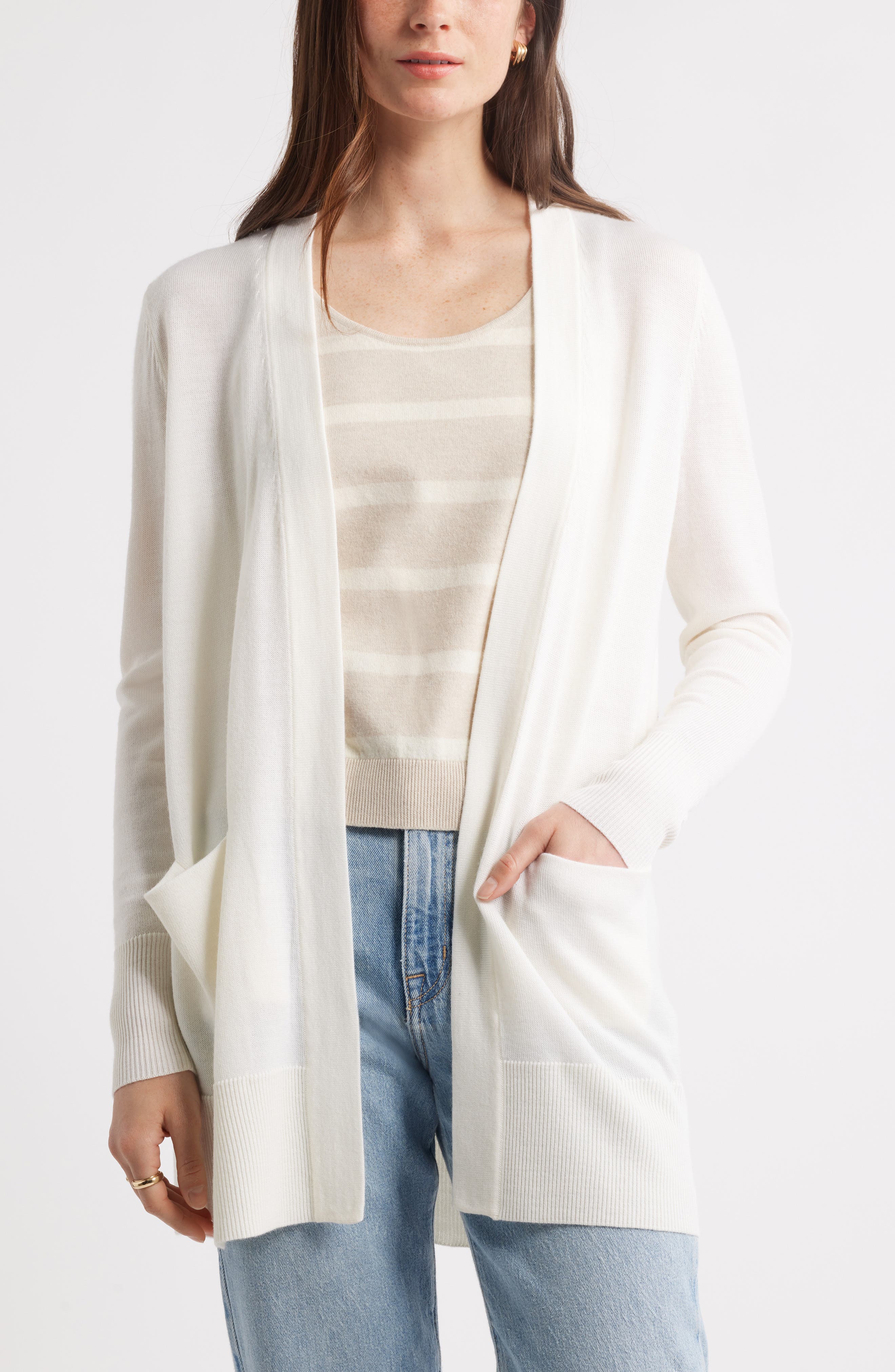 Caslon® Everyday Open Front Cardigan