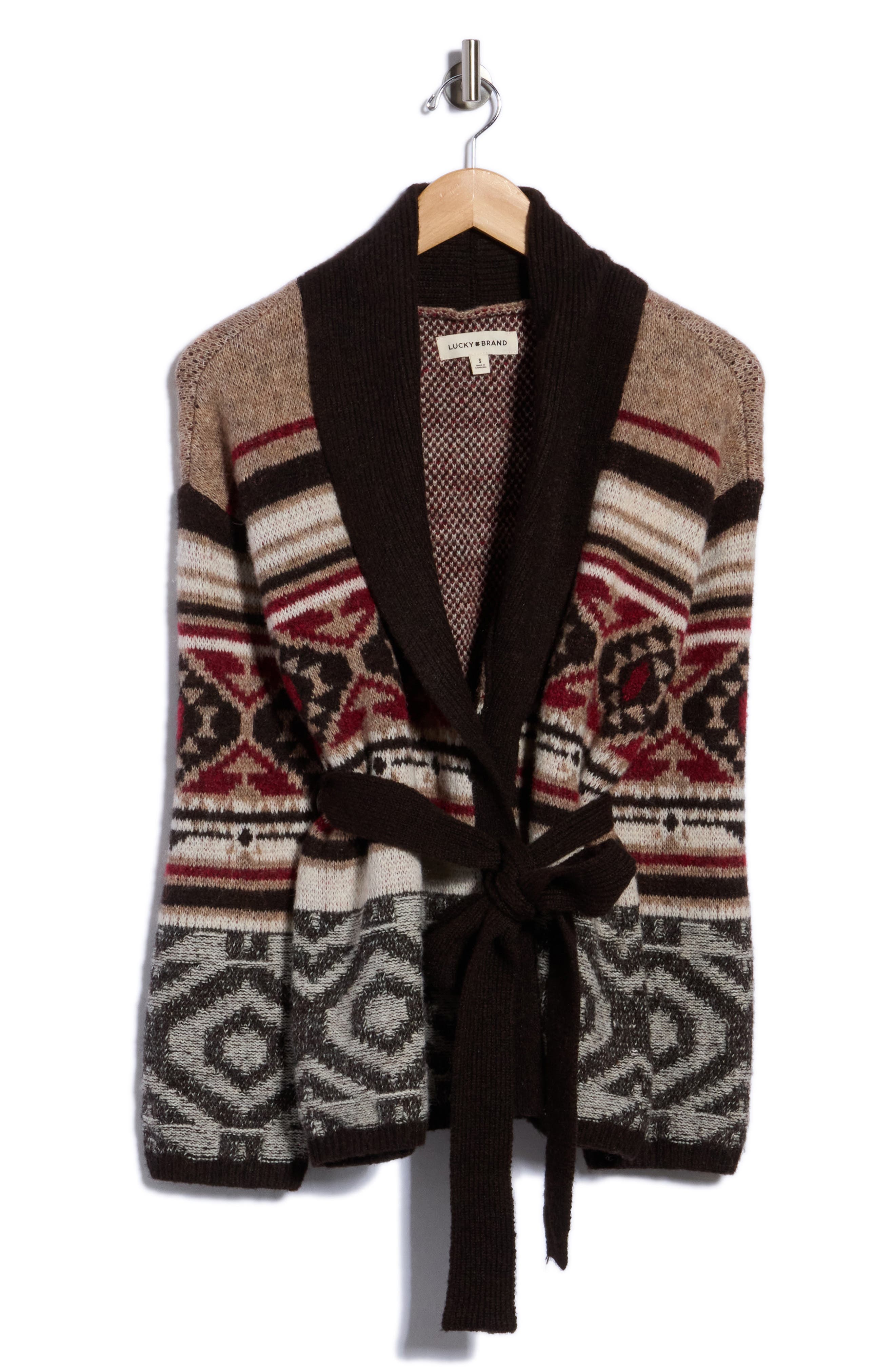 Pattern Shawl Collar Cardigan