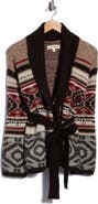 Lucky Brand Pattern Shawl Collar Cardigan