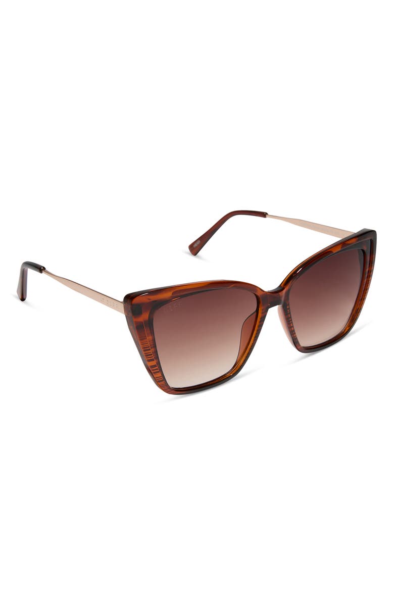 DIFF Heidi 56mm Cat Eye Sunglasses, Alternate, color, Mahogany Tort