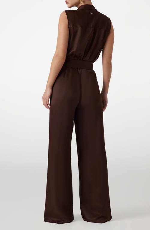 Marciano Iva Surplice V-neck Sleeveless Jumpsuit In Brown