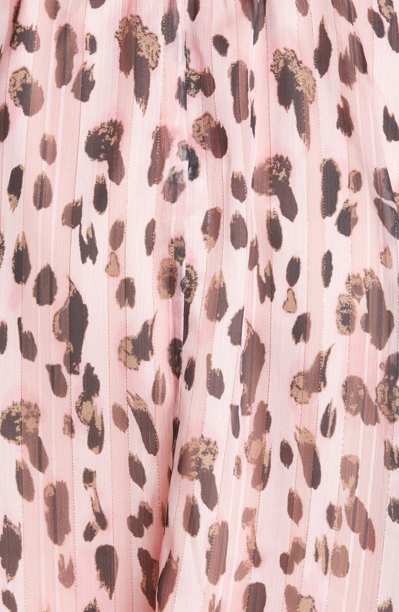 Milly Leopard Metallic Shadow Stripe Long Sleeve Dress, Alternate, color, 