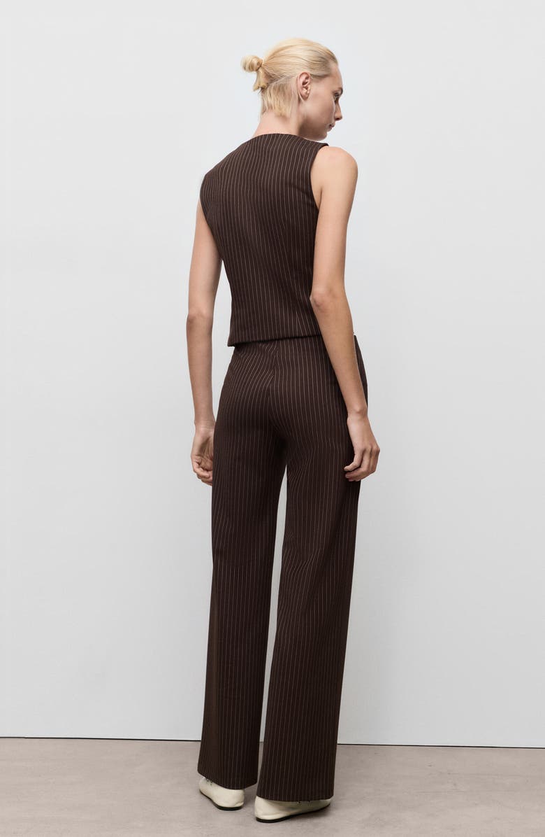 MANGO Pinstripe Wide Leg Pants, Alternate, color,