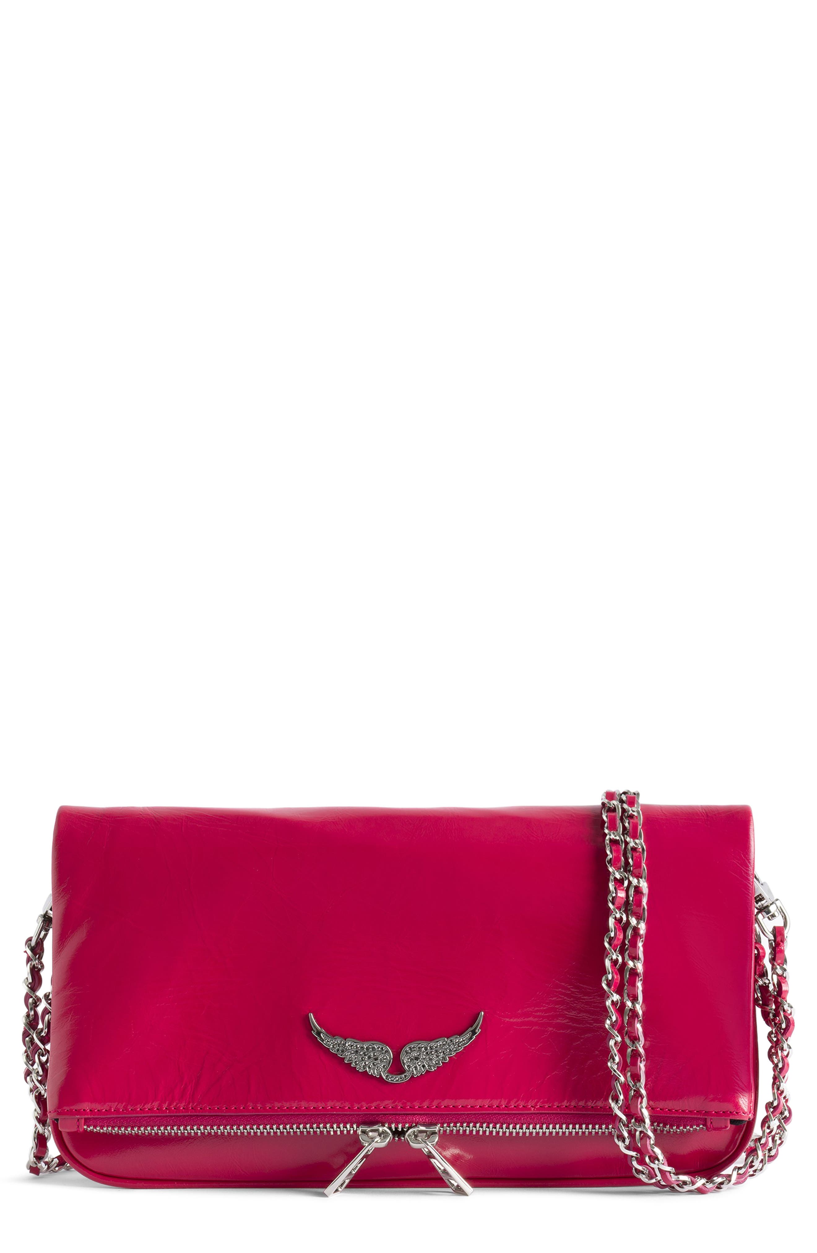 Zadig & Voltaire Rock Vintage Patent Crossbody Bag, Main, color, 