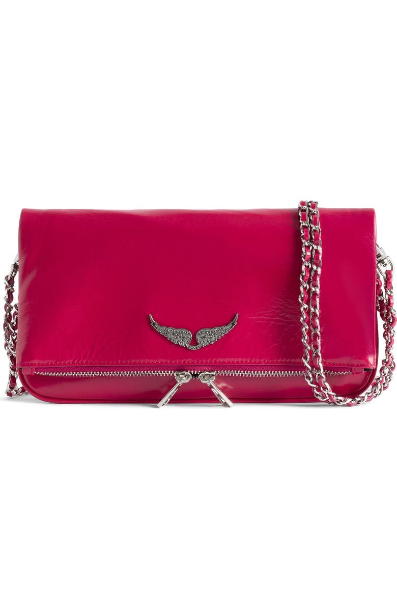 Zadig & Voltaire Rock Vintage Patent Crossbody Bag, Main, color,