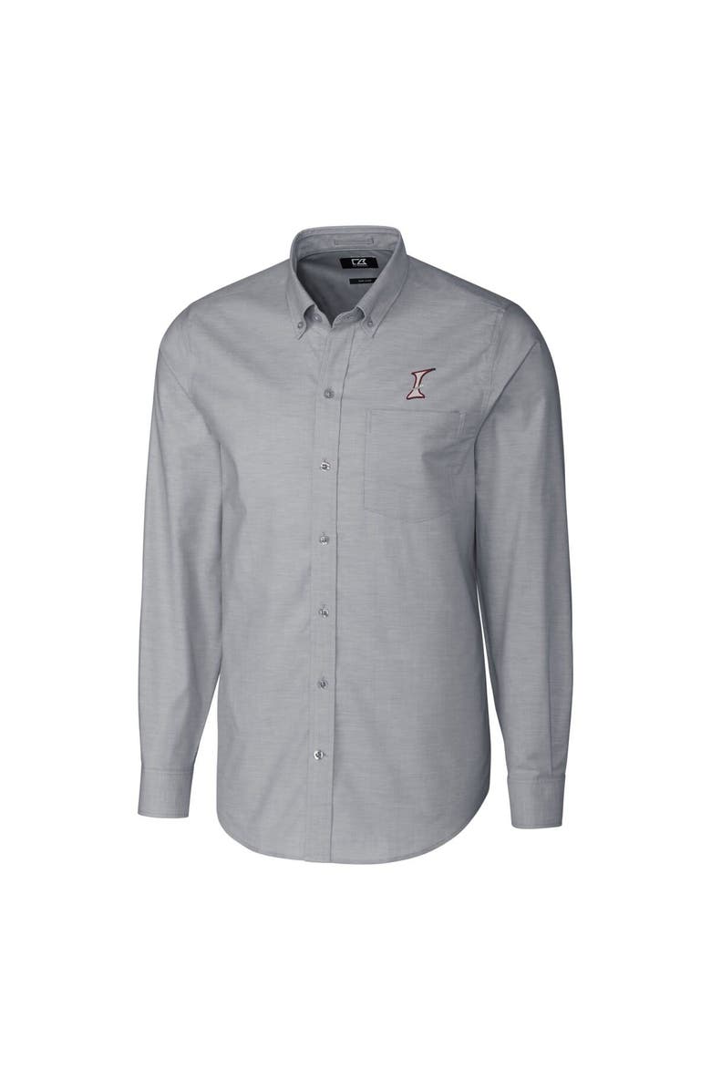 Cutter & Buck Men's Cutter & Buck Charcoal Albuquerque Isotopes Oxford Stretch Long Sleeve Button-Down Dress Shirt, Alternate, color,