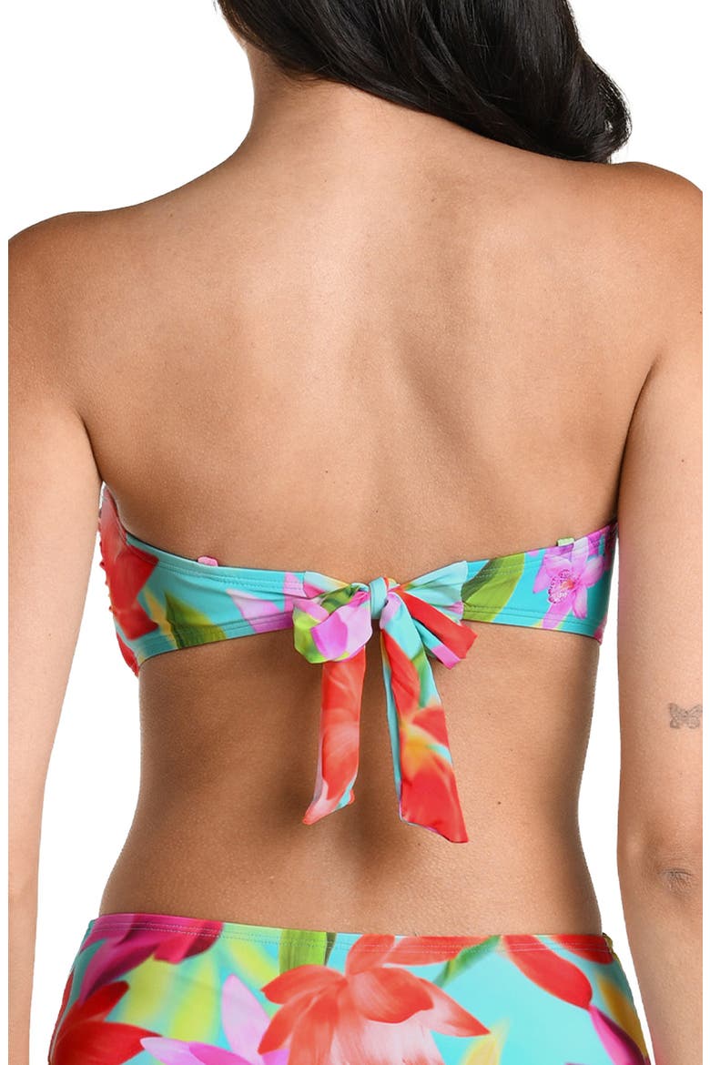 Sunset Botanica Bandeau Bikini Top, Alternate, color, BLUE/ GREEN MULTI
