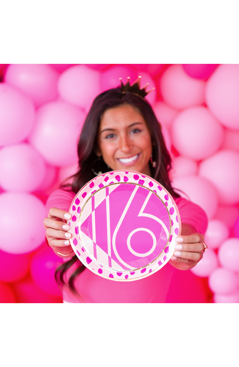 Jollity & Co Sweet 16 Dessert Plates, Alternate, color, Assorted Pre-Pack