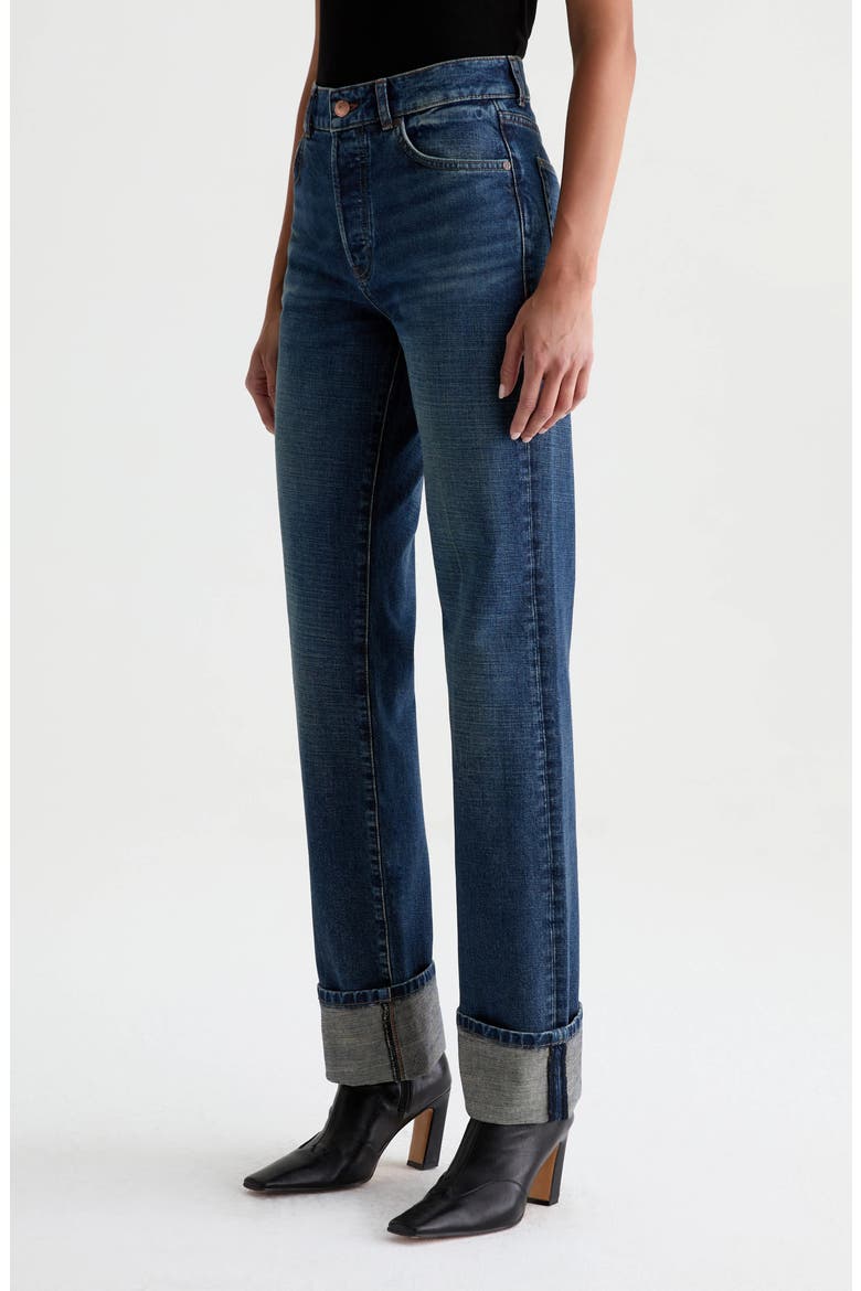 Sydney High Waist Relaxed Straight Leg Jeans, Alternate, color, INDIGO TONE