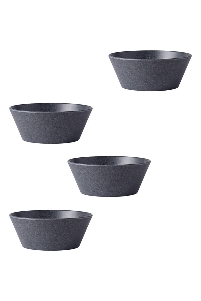 Bloom Set of 4 Serving Bowls, Main, color, BLACK