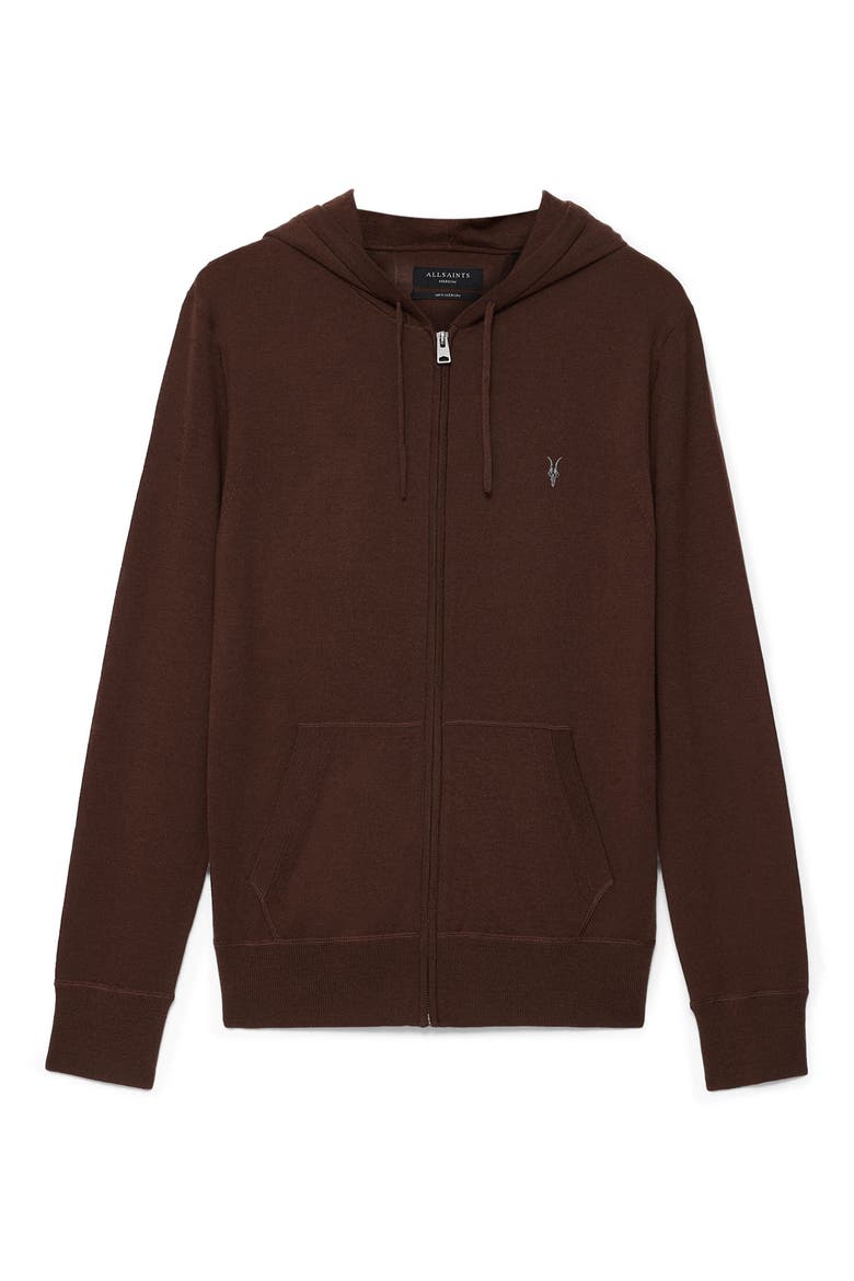 Mode Merino Wool Hoodie, Alternate, color, HOT CHOC BROWN