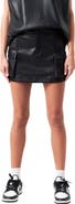 Grey Lab Cargo Faux Leather Miniskirt