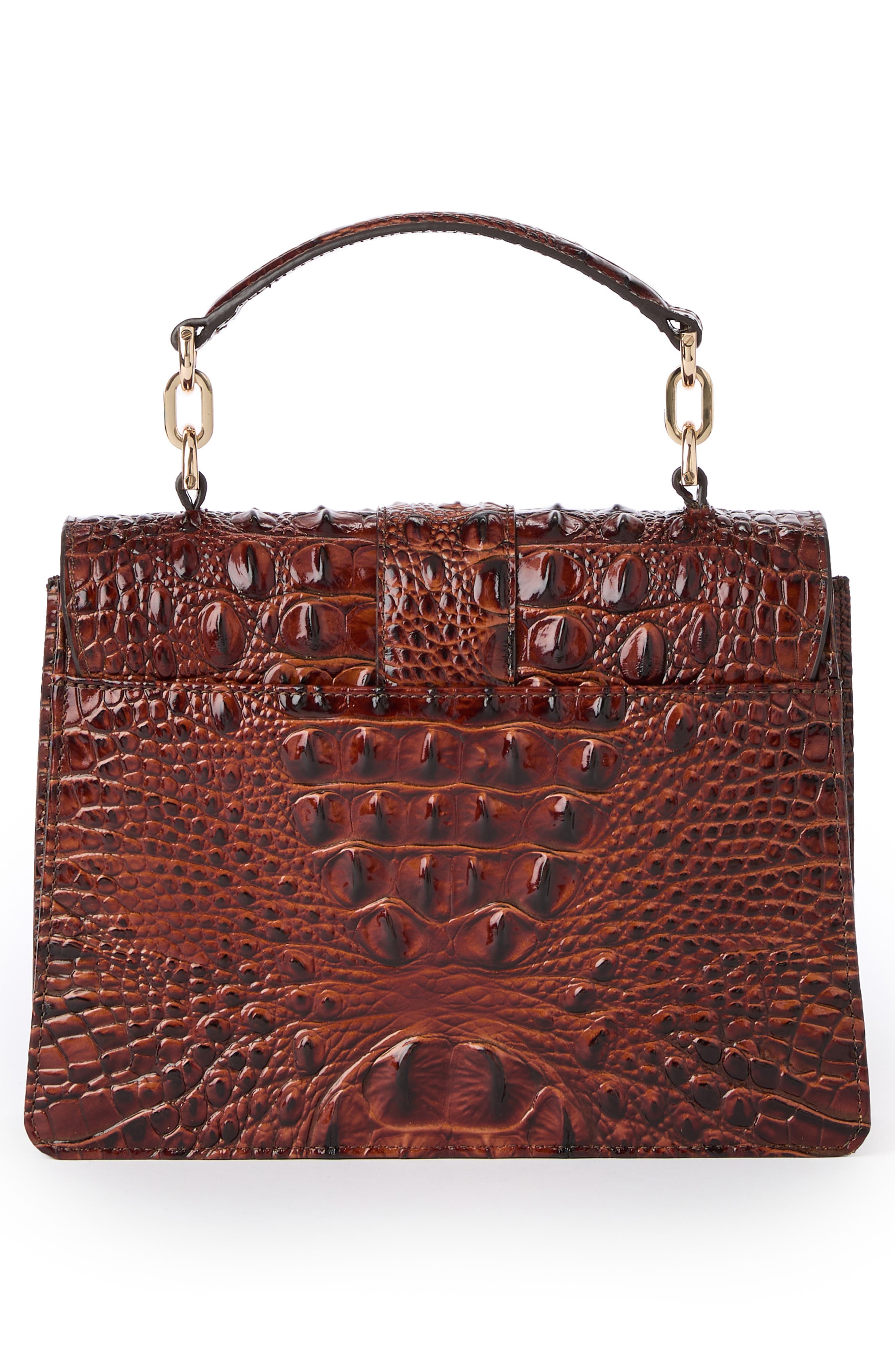 Brahmin Small Hallie Croc Embossed Leather Top Handle Bag, Alternate, color, 
