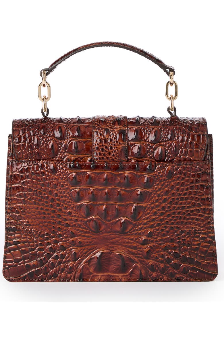 Brahmin Small Hallie Croc Embossed Leather Top Handle Bag, Alternate, color,